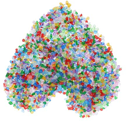 DOITOOL Sabbia decorativa irregolare in vetro colorato trasparente per decorazioni fai da te Candeliere Ornamenti Materiale durevole e sicuro per layout creativi di paesaggi