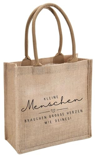 Geschenk Erzieherin Kleine Menschen brauchen so große Herzen wie deins | Jutebeutel | Geschenktüte | Abschiedsgeschenk Erzieherin Kindergarten, Geschenk Erzieherin Kita Abschied, Abschiedsgeschenk für