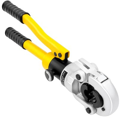 TCICOP Kupferrohr Presszange, 8 Tonnen Rohrpresse, Hydraulische Pressmaschine, 360° Drehbare Kopf, Rohrpresszange, mit Toolbox und 4 Dies, für Crimpen Aluminium-Plastikrohren, Pex-Rohren