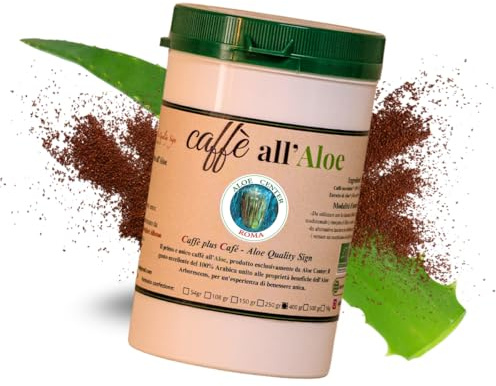 Aloe Center Caffè all’Aloe Arabica 100% – Con Estratto di Aloe Arborescens, 400g per Circa 100 Tazzine – Caffè Naturale e sensoriale per Moka Classica, Qualità Premium