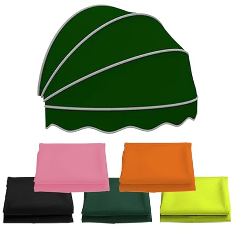 Tenda a cupola per finestra, pieghevole, in tela verde, per porte, telaio zincato, protezione da pioggia e sole, per patio e vetrine (110 cm)
