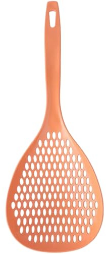 Cuchara espumadora, cuchara ranurada, silicona de 5 x 14 ranurada con mango alargado y orificio para colgar, práctica espumadera multiusos resistente al calor para cocinar y colar alimentos