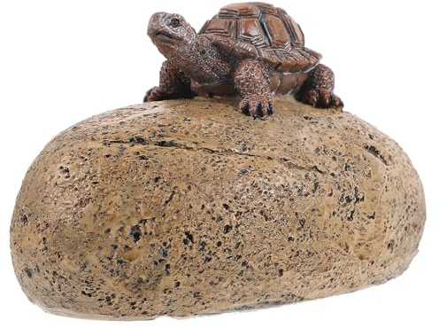 SEWACC Cache-clés Tortue Décoratif en Résine D'extérieur Apparence Pierre Coffre de Rangement Sécurisé pour Cacher une Clé pour Jardin en Extérieur