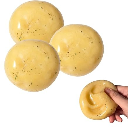 3er Anti Stress Bälle für Erwachsene, Kartoffel Optik 6 cm Squeeze Ball zur Entspannung, Handtrainer für Büro und Alltag Kreative Schreibtisch Deko 3 Stück
