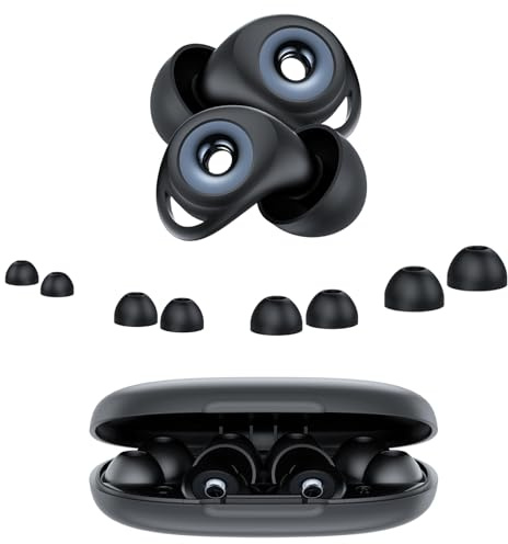 Tapones Oidos Ruido Dormir, Tapones Oidos Silicona Reducción de Ruido 45 dB | Tapones Dormir Reutilizables Blandos en 4 Tamaños (XS/S/M/L), Tapones Ideales para Dormir, Viajar, Concentrarse y Conciertos