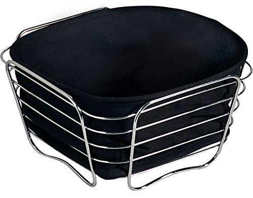 Kesper Pane Cesto di Frutta, Cromato, Cromo, Nero, 21 x 21 x 11 cm