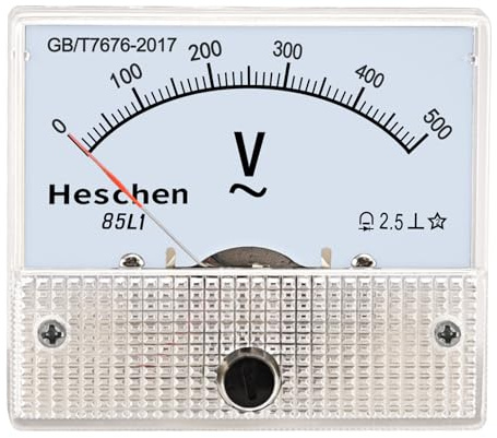 Heschen 85L1 – 500 V rettangolo pannello tensione Meter voltmetro AC 0 – 500 V classe 2.5 bianco