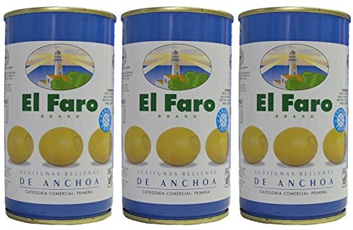 El Faro - Olive ripiene di acciughe 350 gr. - [Pack 3]