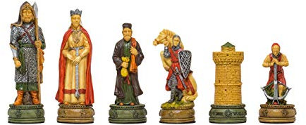The Camelot Hand painted themed chess pieces by Italfama