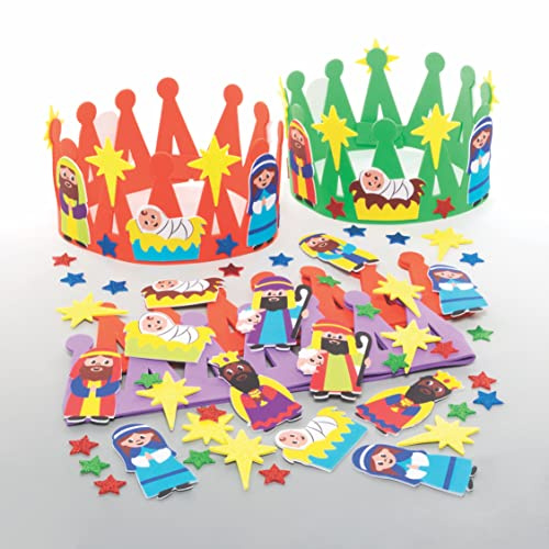 Baker Ross FC296 Weihnachts Kronen Bastelsets- 3er Pack, Kinder Kunstset, Kinderkronen zum Dekorieren und Tragen