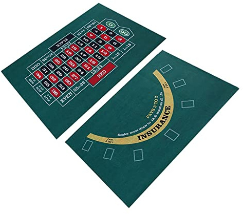 Chuanfeng Doppelseitiger Casino-Tischplattenfilz - Blackjack und Texas Hold'em erhältlich Tischunterlage - Grüne Casino-Tischdecke - Roulette-Tischplatten-Layout Spielmatte Kartenspielzubehör