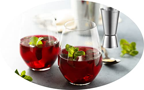 Topkapi Bar & Lounge 251.153 Negroni Gläser 3-tlg Cocktail Set Roberto – Fabelhaft für Negroni, 465 ml, Genuss pur, inklusive Double Jigger zum Mixen