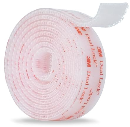 3M Dual Lock 25mm x 1.2m Transparent 1 Rollen | Wiederverschließbares Ineinandergreifendes, Pilzförmiges, Stark Hakenverschluss Klebeband, für Den Innen und Außenbereich