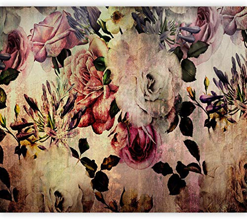 murando PREMIUM Fotomurales Flores 350x256 cm Papel pintado tejido no tejido Decoración de Pared decorativos Murales moderna de Diseno Fotográfico Vintage Rosa b-C-0380-a-a