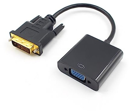 Hemobllo Adattatore Dvi-d Maschio Vga Femmina Nero Cavo Convertitore Video Per Desktop Notebook Pc Supporto Risoluzione Fino e Hdtv Full Hd