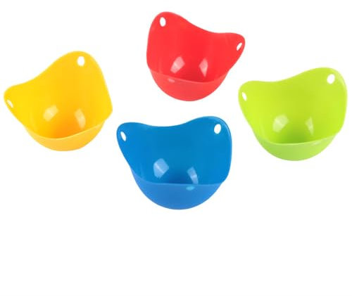 Eierkocher,4 PCS Silikon Eier Pochierer Eierkocher Antihaft Pochieren Pods für Küchen Eierpfanne Kochgeschirr Dampfkessel Mikrowelle Egg