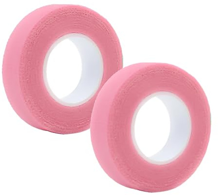 Cinta de Pestañas, 2 Rollos Cinta de Extensión de Pestañas, Cinta Adhesiva Transpirable Microporosa, Cinta Adhesiva para Pestañas, para Extensiones de Pestañas(Rosa)