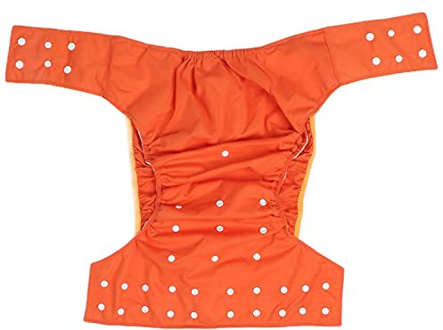 Verstellbare Stoffwindel für Erwachsene, Wasserdicht, Atmungsaktiv mit Hoher Wasseraufnahme für Inkontinenz bei älteren Menschen in Orange