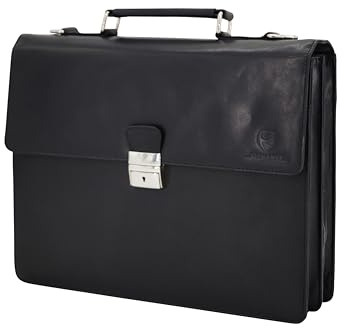 GERMANUS Aktentasche Gabriel aus Leder (Schwarz)