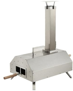 YIORYO Pizzaofen – 27,9 cm Holzpellet-Pizzaofen für den Außenbereich mit integriertem Thermometer, Pizzaofen im Freien, tragbarer Edelstahl-Pizzaofen