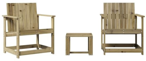 ULUYYUC Balkon Stühle Camping Tisch Stuhl Set Balkonstühle Balkonstuhl - 3-TLG. Garten-Lounge-Set Kiefernholz Imprägniert für Speisesaal Balkon Außenbereich Garten