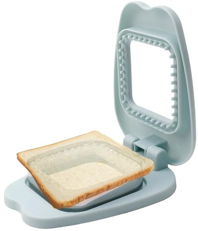 Sandwich Cutter and Sealer - Sandwich for Kids Lunch | Stainless Steel Breakfast Sandwich Mold Toast Cutter | Non-Stick Sandwich Mold Bread Press for Kids, Square(Blue)
