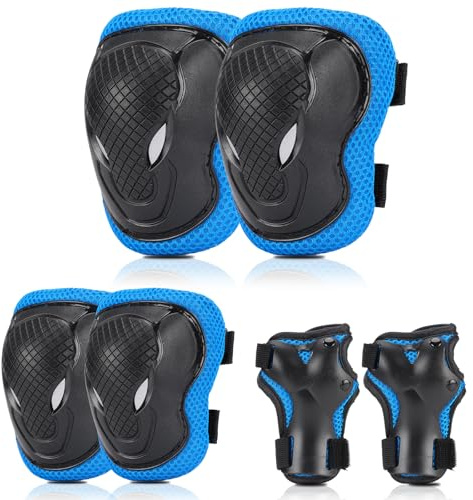 Bursunly Knieschoner Kinder Schöne Inliner Protektoren Set, Knie- und Ellenbogenschützer für Kinder, Rollschuh-Schützer