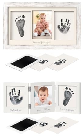 KeaBabies Inkless Baby Hand And Footprint Kit Frame and Baby Handprint and Footprint Kit for Newborn Boys & Girls - Personalized Picture Frame - Inkless Kids Foot Print Maker, Keepsake Set