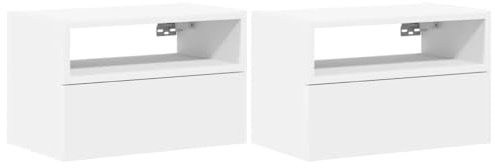 vidaXL Wand-Nachttische 2 STK. Weiß 45x26x28,5 cm
