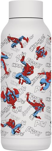 QUOKKA SOLID X DISNEY | BOTELLA TÉRMICA DE ACERO INOXIDABLE DOBLE PARED | SPIDER-MAN RETRO COMIC
