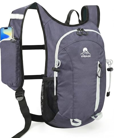 Faltbarer kleiner Wanderrucksack mit 3 Gurttaschen - Leichter 300D auslaufsicherer Tagesrucksack für Herren Damen - Packbarer kleiner Reiserucksack mit Brustgurt & Trekkingstockhalterung