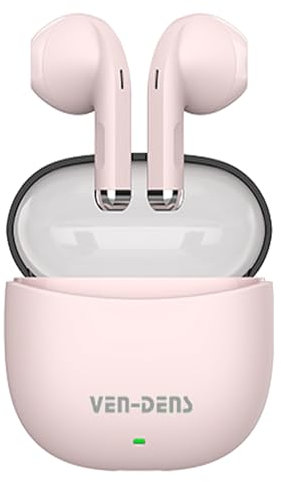 Écouteurs sans fil pour HONOR 200 Smart/200/200 Lite/200 Pro/400 Lite [BT030] Bluetooth 5.4 True Wireless, contrôle tactile, 4 heures d'autonomie, basses stéréo, casque avec étui de chargement (rose)