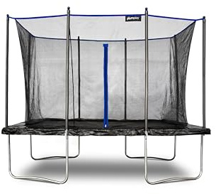 Plum Play Outdoor Rectangular Trampoline with Satety Enclosure to Seperate the Jumper From the Coated Springs - Weather Protected Thick Foam Pads - Max user weight from 100kg (8 x 10ft)