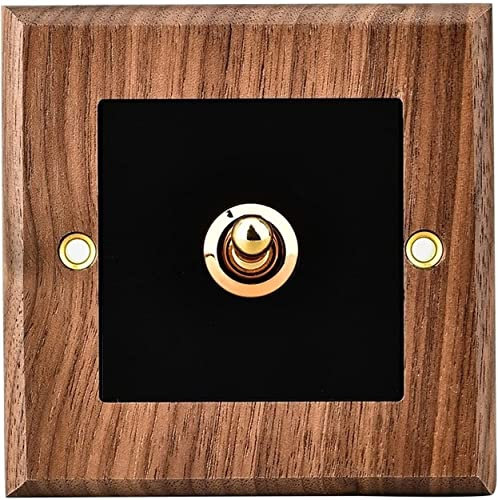 Interruptores basculantes de luz, Panel de interruptores de madera maciza con palanca de latón, estilo antiguo chino, tipo 86, retro, 1 a 4 unidades, 2 vías, interruptor de pared, interruptor momentán