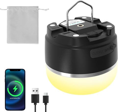 8000mAh LED Camping Lantern Rechargeable, 1000LM Emergency Lights for Home, 6 Brightness Adjustable Camp Light with 4 Light Modes, Waterproof Tent Light for Hurricane, Power Outages, Hiking
