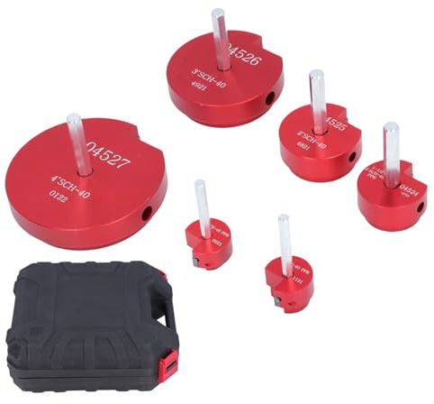 DUIMIMI 6Pcs PVC Rohr Reibahle Set, Aluminiumlegierung, Fitting Saver Tool für Sanitär-, kompatibel mit 1/2in Bohrer für Rohr Fitting Reinigung und Erweiterung, Socket Saver Kit
