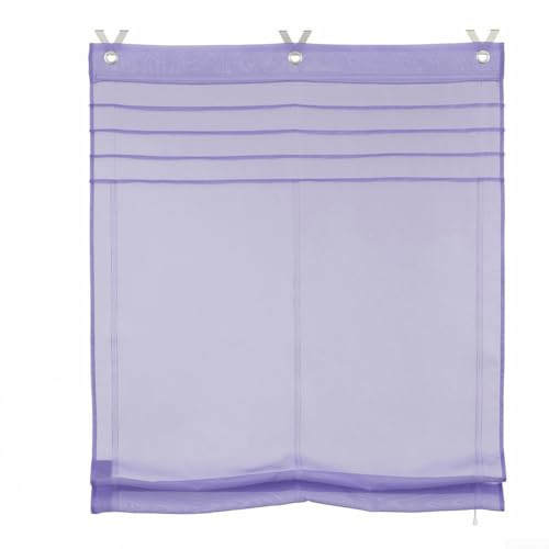 Qualoramall Dimout - Tenda a pacchetto con occhielli, per finestra della cucina, decorazione della casa, 120 x 140 cm, filtraggio della luce, tende per la privacy e sollevamento (viola)