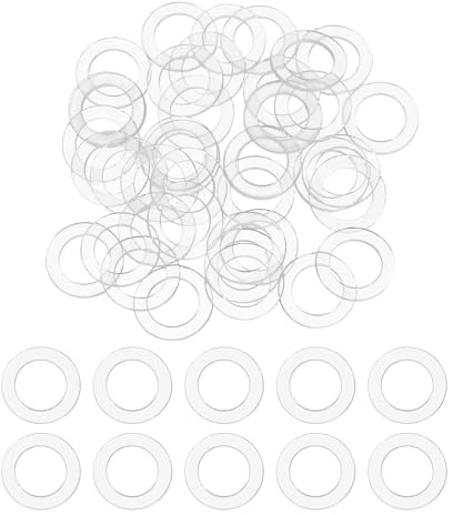 PATIKIL Rondelle Plate en Plastique PVC 8x12x1mm (ID/OD/Hauter), 200PCS Joint d'Étanchéité Vidange pour Poignée Gonds de Porte Barres à Serviettes Frein Isolation Fixations, Transparent