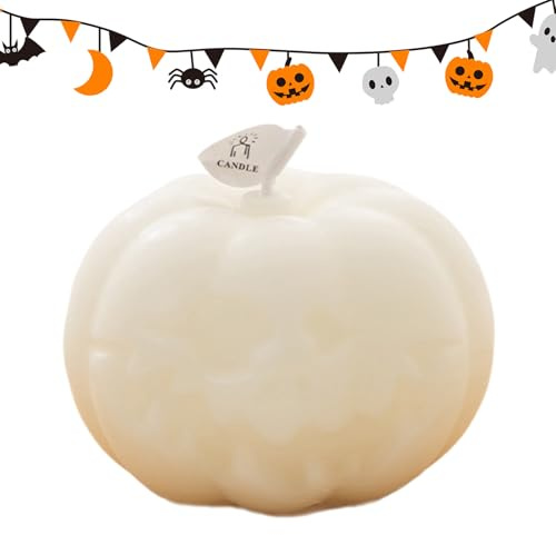 Vela en Forma de Calabaza | Vela Aromática con Esencia de Calabaza de Halloween - Centro De Mesa Con Velitas Aromáticas Para Decoración De Otoño Fiestas En Casa Cocina Dormitorio Comedor Estilo Rústic