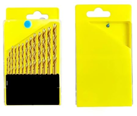 Jeu de forets hélicoïdaux Mini foret hélicoïdal en acier à roulement for le travail des métaux trempés, du fer, de l'acier inoxydable, bois, kit perçage(26pcs- (2boxes))