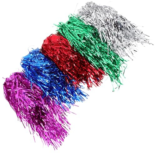 HEATSHAKING Bunte Pet Glitzer Partyperücken Multifunktional und Sicherer Halt 5 Stück-pack mit Farbenfrohem Quasten Design für Karneval und Festivalveranstaltungen