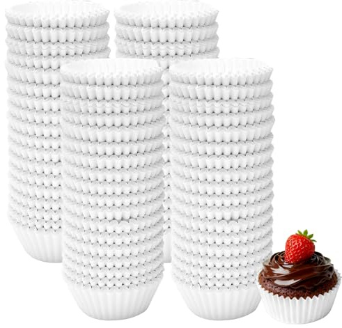 1000Pcs Mini Cupcake Cases, Muffin Cases for Baking, White Cupcake Liners Food Grade Baking Cups Paper Mini Baking Cups Liners for Cake Muffins Cupcakes Candies