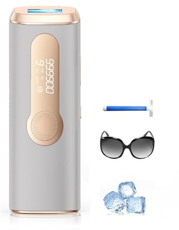 TIIMAGIC IPL Épilateur Lumière Pulsée avec Indolore Refroidissement, 3 en 1 [HR/SC/RA] Épilateur Laser pour Aisselles/Maillot/Corps, 9 Niveaux Lumière Pulsée Laser Épilation Définitif(Gris)