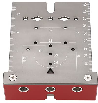 Scharnier Bohrschablone aus Aluminiumlegierung – Präzise Positionierung für Topfscharnier und Türgriffe - 35mm Bohrlochführung mit 4 - fach verstellbarem Randabstand (L)