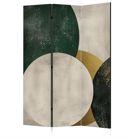 framed concept - Paravent Raumteiler Holz 135x172 cm, 3-teilig doppelseitiger, Sichtschutzwand