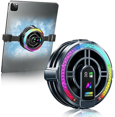 Refroidisseur de tablette magnétique SGZIOO avec 4 modes de refroidissement, double affichage numérique, refroidisseur de téléphone avec 2 types d'installations, refroidisseur de téléphone portable