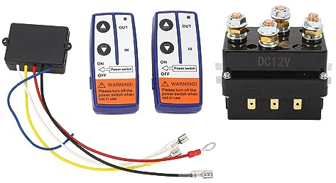 Wakects Relè per Verricello Elettrico SUV, Set di Cavi relè per Verricello Elettrico in Ottone ABS 12V 250A con Telecomando, Avvio Rapido Motore Uso a Bassa per Fuoristrada SUV ATV