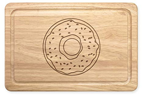 Café Vidriado Aro Donut Rectangular Tabla para Picar de Madera