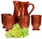 MamboCat, Set da 5 pezzi: Brocca di argilla, 1 l + 4 bicchieri di argilla, 200 ml, resistenti stoviglie di argilla, marrone smaltato