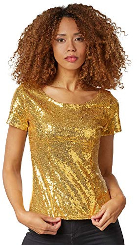 dressforfun Pailletten Top Damen, Glitzer Oberteile Damen, Pailletten Oberteil Damen, Disco Kostüm Damen, sexy Faschingskostüme, Party Oberteil Damen, Party Top, Galaxy Kostüm Damen